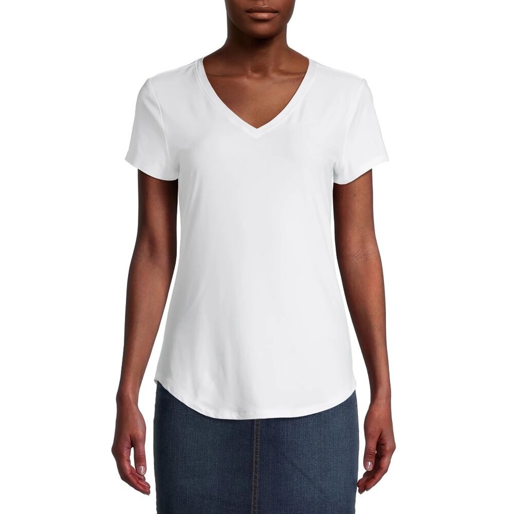 No Boundaries Short Sleeve Brushed V-Neck T-Shirt, S